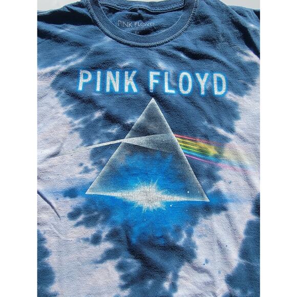 Pink Floyd Woman's Blue Tie Dye Light Prism Band T-Shirt Size M - Picture 3 of 4